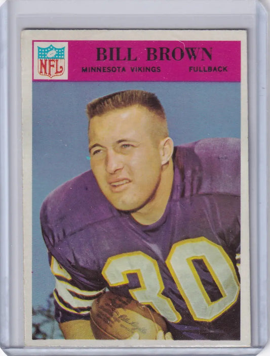 1966 Philadelphia Football Bill Brown card featuring Minnesota Vikings player