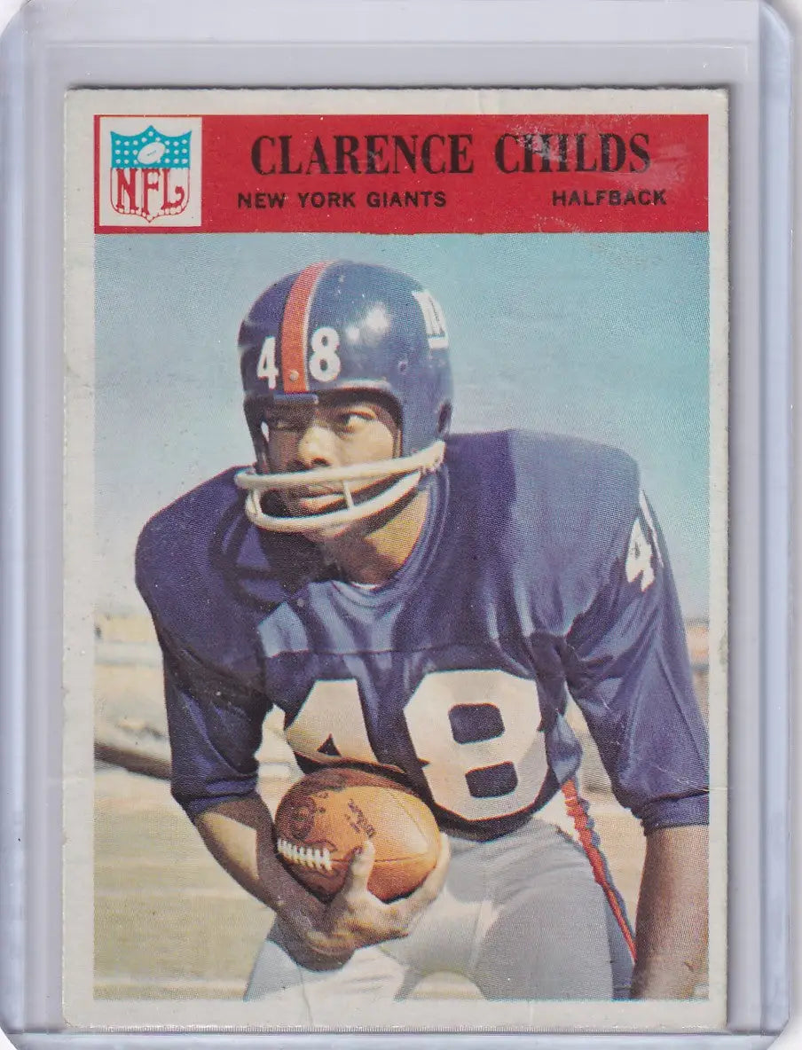 Clarence Childs football card from 1966 Philadelphia Football featuring New York Giants