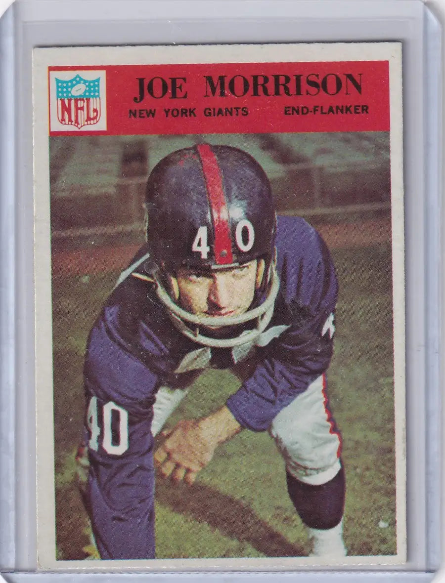 Philadelphia football card of Joe Morrison from the New York Giants 1966 series