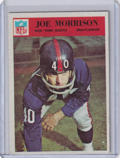 Philadelphia football card of Joe Morrison from the New York Giants 1966 series