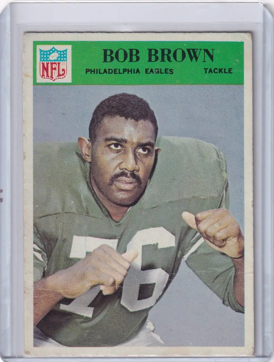 1966 Philadelphia Football #134 Bob Brown - Philadelphia Eagles RC - Football Card Single