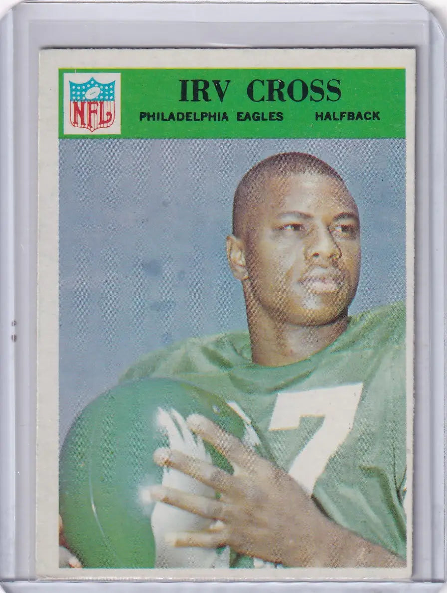 Irv Cross Philadelphia Eagles football card from 1966 Philadelphia Football series