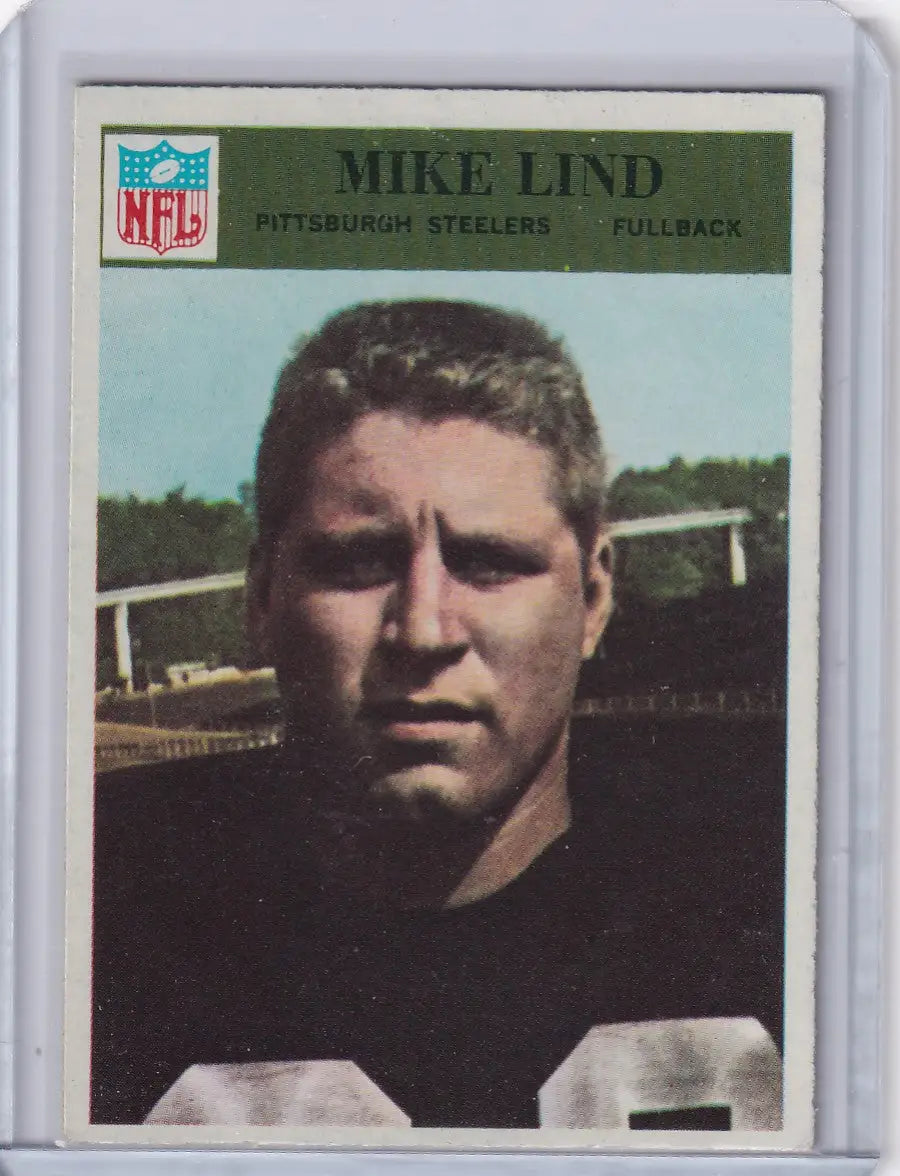 Philadelphia football Mike Lind card from 1966 Pittsburgh Steelers series