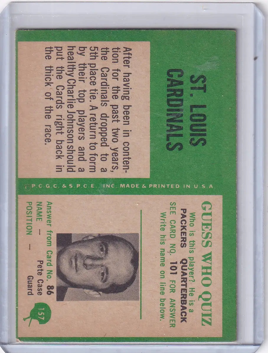 1966 Philadelphia Football #157 St. Louis Cardinals Team