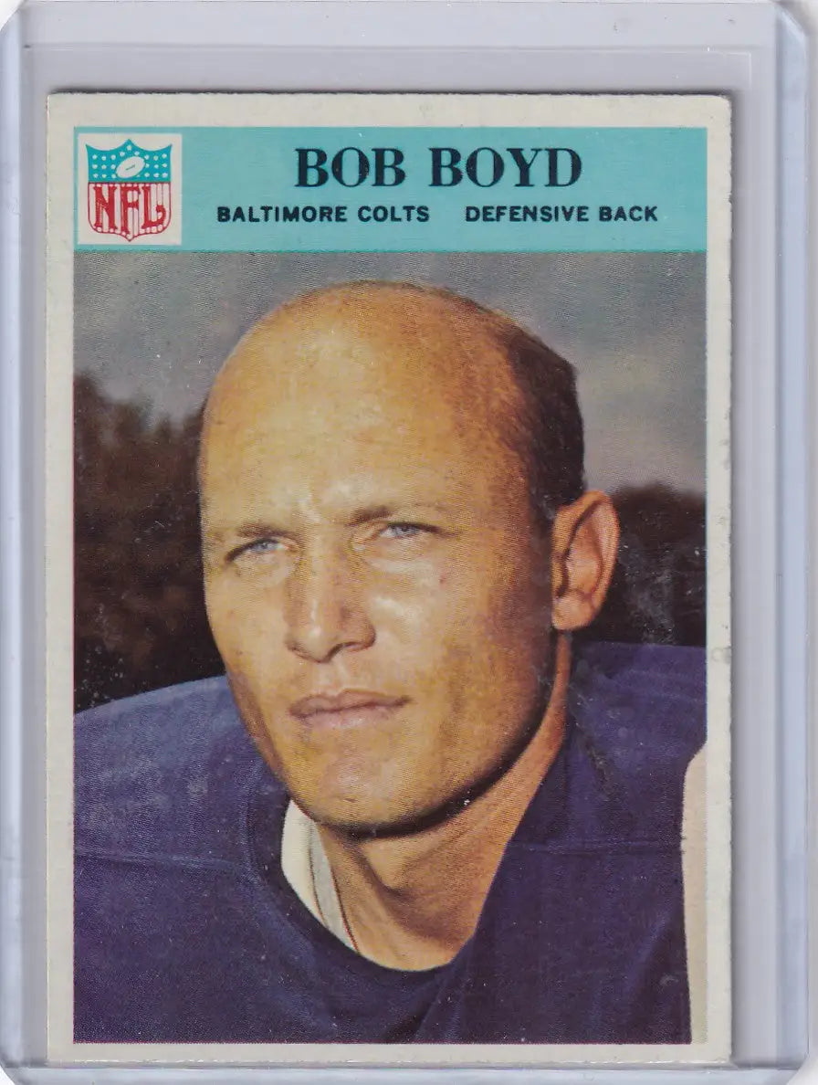 1966 Philadelphia Football Bob Boyd card featuring Baltimore Colts player