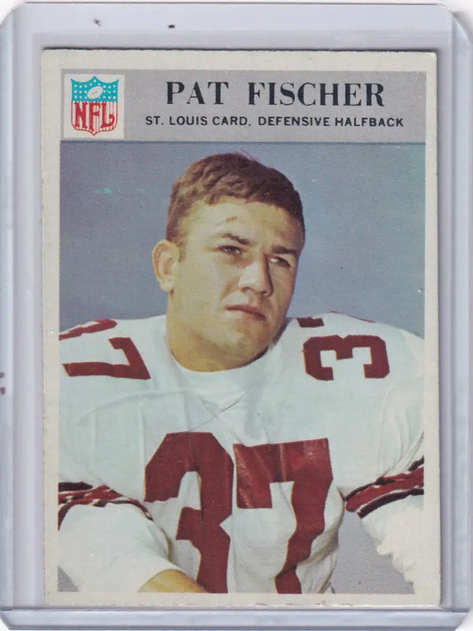 Vintage Philadelphia Football Pat Fischer football card featuring Pat Fischer of the St. Louis Cardinals