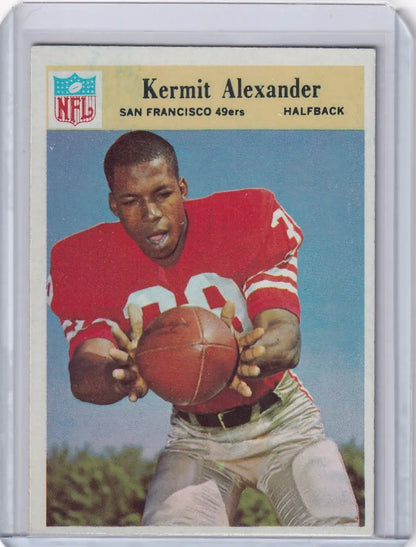 Kermit Alexander football card featuring 1966 Philadelphia Football San Francisco 49ers