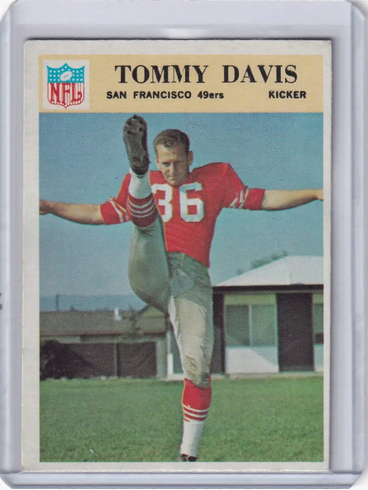 1966 Philadelphia Football Tommy Davis San Francisco 49ers football card