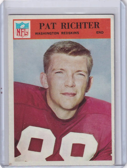 Pat Richter Philadelphia Football card of Washington Redskins rookie featuring 1966 card