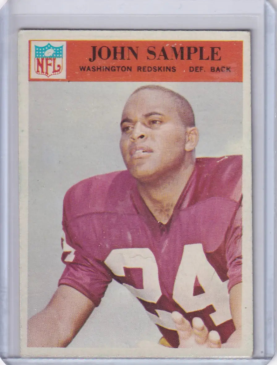 1966 Philadelphia Football #191 Johnny Sample - Washington Redskins