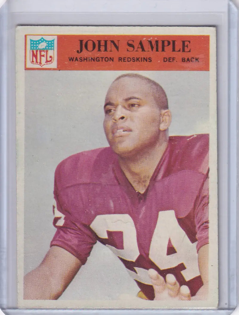 1966 Philadelphia Football #191 Johnny Sample - Washington Redskins