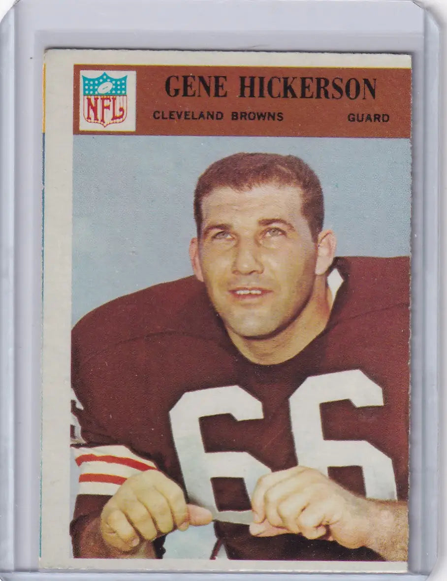 Philadelphia football card featuring Gene Hickerson of the Cleveland Browns