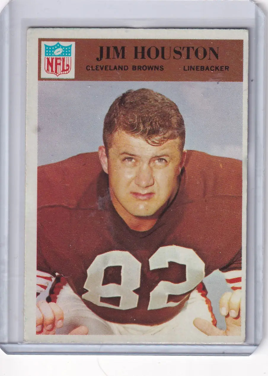 1966 Philadelphia Football Jim Houston card featuring Cleveland Browns player