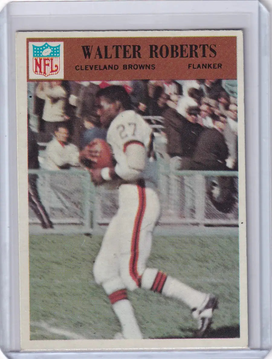Vintage Philadelphia Football Walter Roberts card from 1966 Cleveland Browns collection