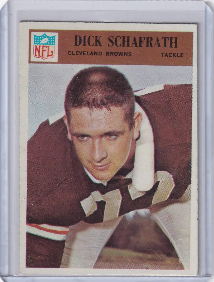 1966 Philadelphia Football Dick Schafrath Cleveland Browns trading card game collectible