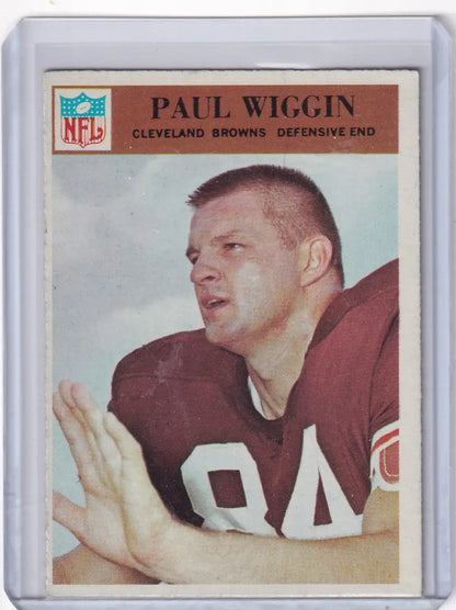 Philadelphia football card featuring Paul Wiggin of the Cleveland Browns team