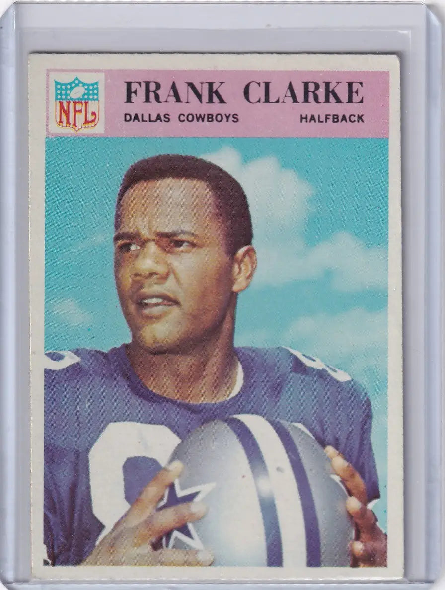Frank Clarke Philadelphia Football card from 1966 Dallas Cowboys memorabilia
