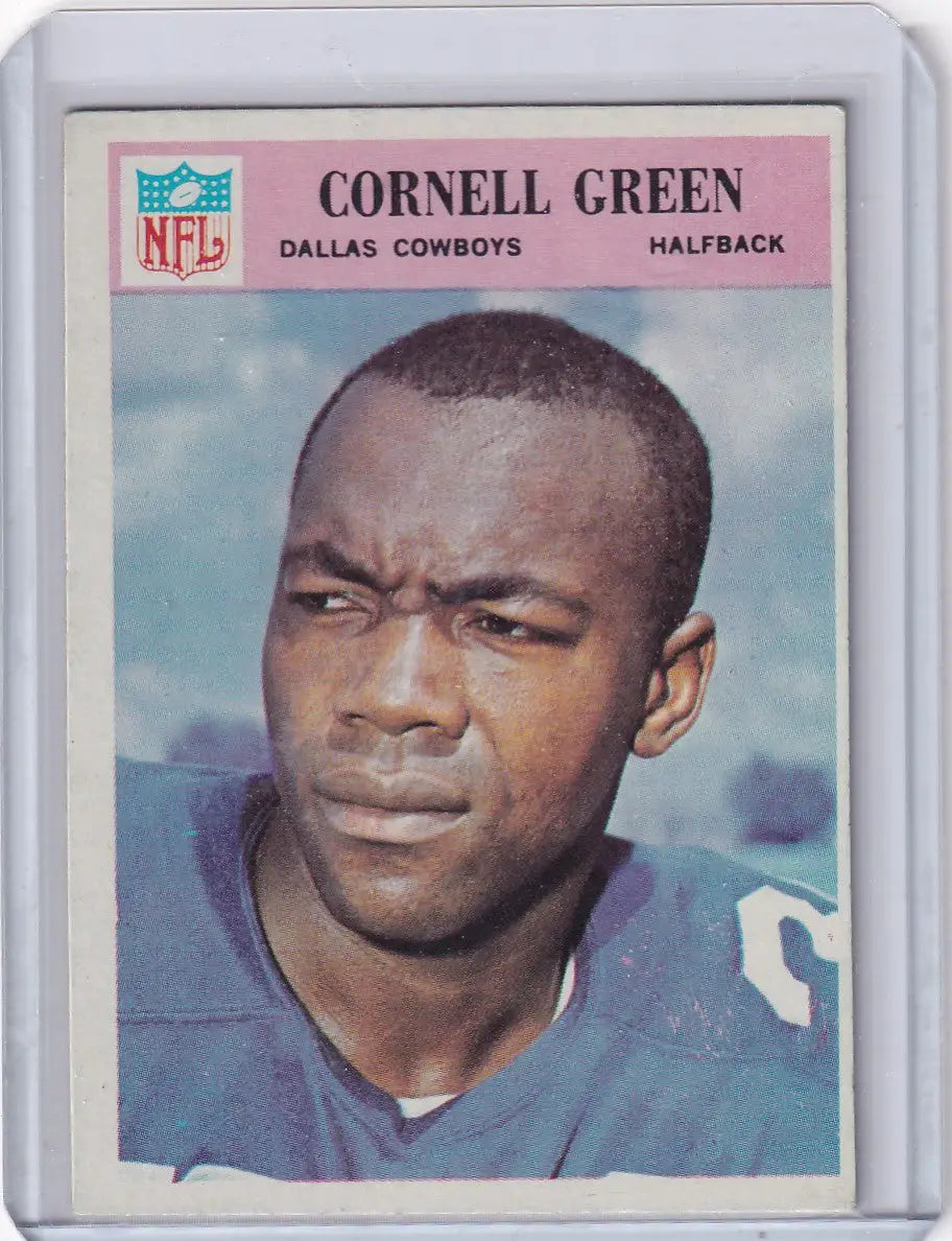 Philadelphia football card featuring Cornell Green of the Dallas Cowboys from 1966
