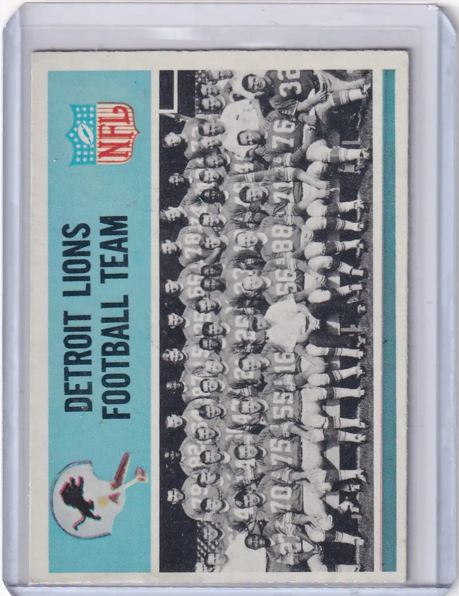 Vintage Detroit Lions football card from the 1966 Philadelphia Football team collection