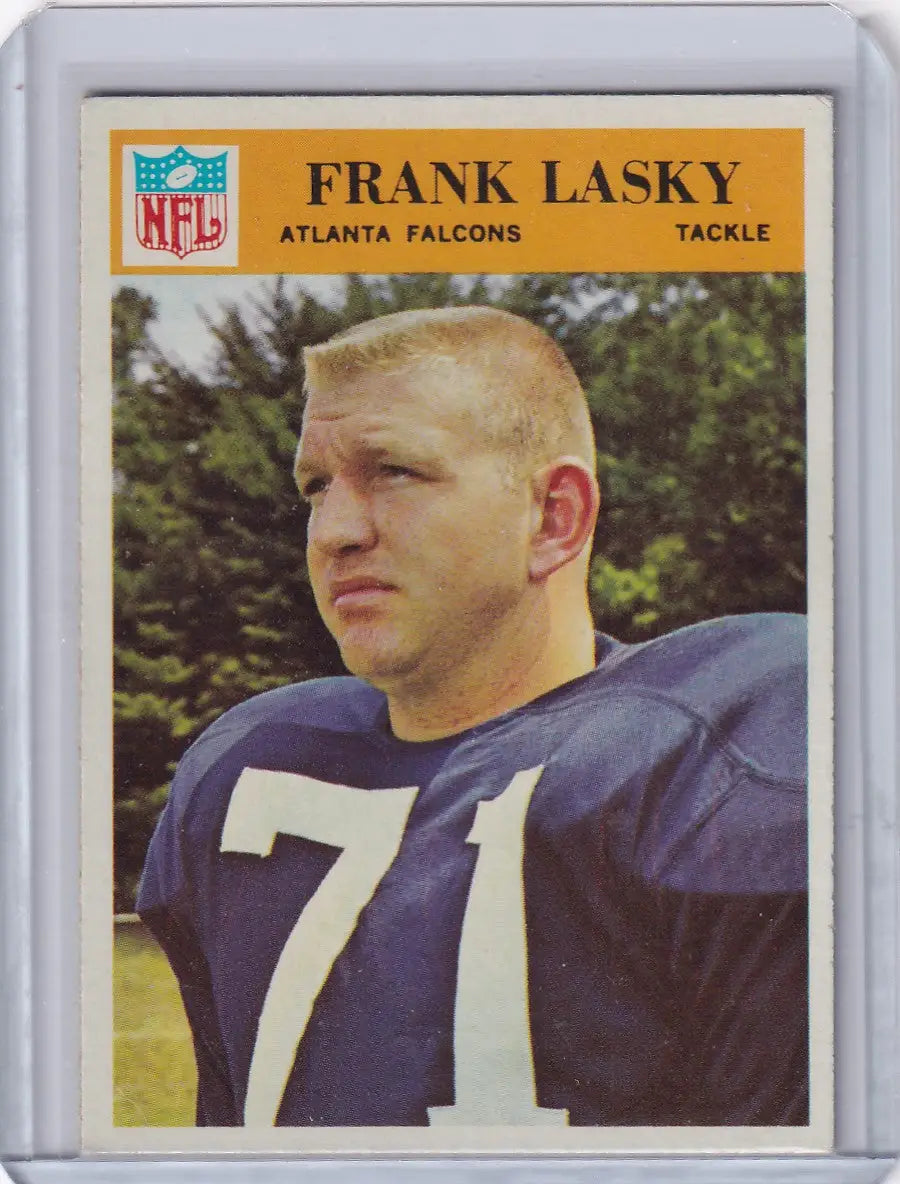 Philadelphia football Frank Lasky football card featuring Atlanta Falcons player