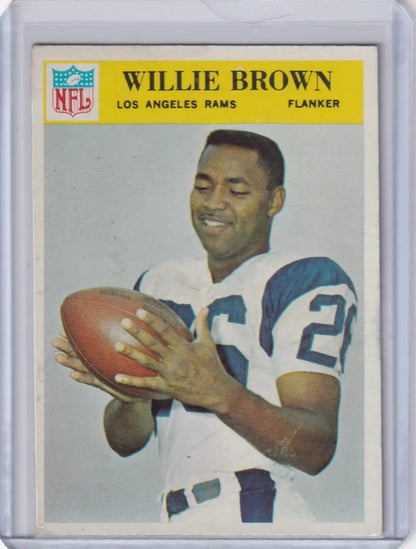 Willie Brown football card from 1966 Philadelphia Football featuring Los Angeles Rams player