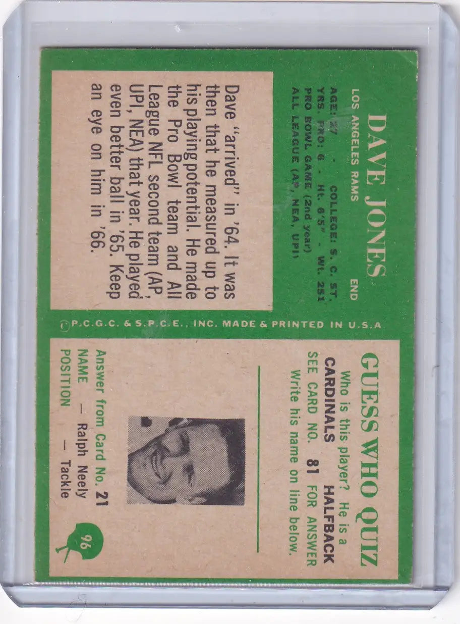 1966 Philadelphia Football #96 Deacon Jones - Los Angeles Rams