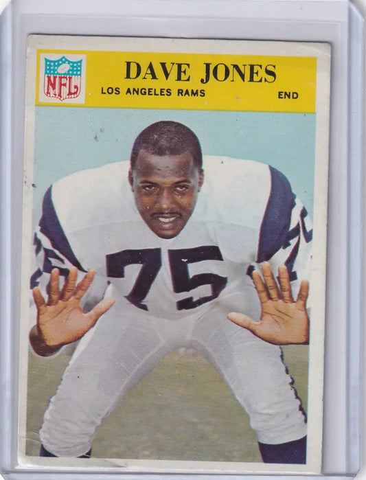 Football card of Deacon Jones from Philadelphia Football 1966 Philadelphia Football Los Angeles Rams