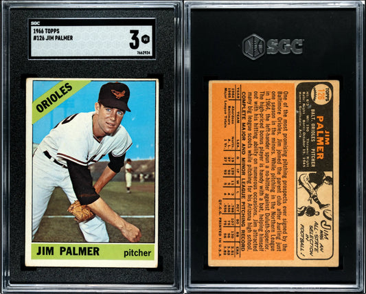 1966 Topps #126 Jim Palmer SGC 3 HOF rookie card - Baseball Card Single