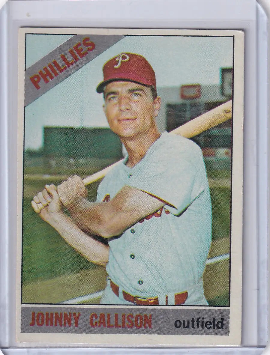 1966 Topps Baseball card of Johnny Callison, Philadelphia Phillies outfielder