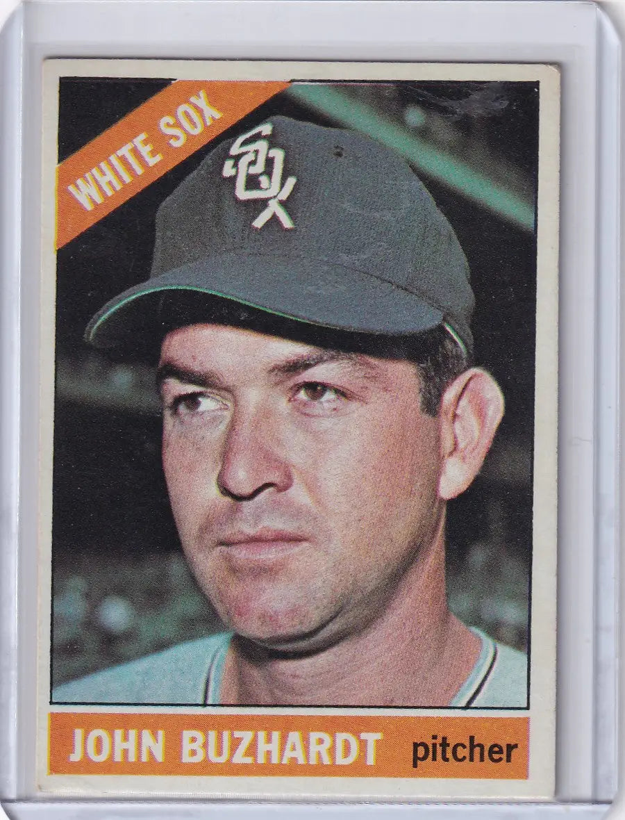 1966 Topps Baseball card of John Buzhardt, pitcher for the Chicago White Sox