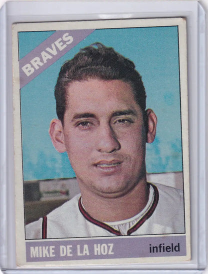 1966 Topps Baseball #346 Mike de la Hoz trading card from the Atlanta Braves team