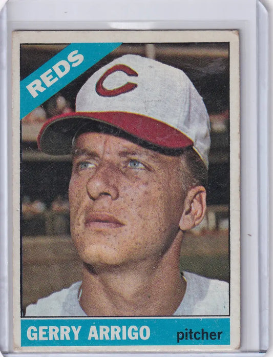 1966 Topps Baseball card of Gerry Arrigo, Cincinnati Reds pitcher