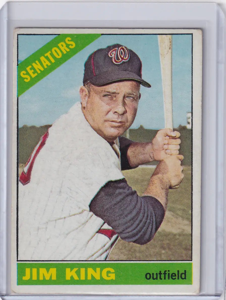 1966 Topps Baseball card of Jim King, outfielder for the Washington Senators