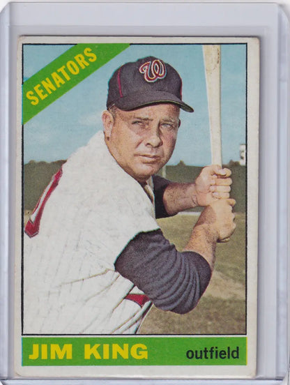 1966 Topps Baseball card of Jim King, outfielder for the Washington Senators