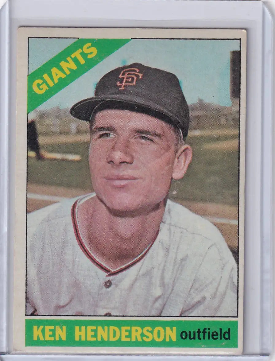 Baseball card of Ken Henderson for the San Francisco Giants from 1966 Topps Baseball