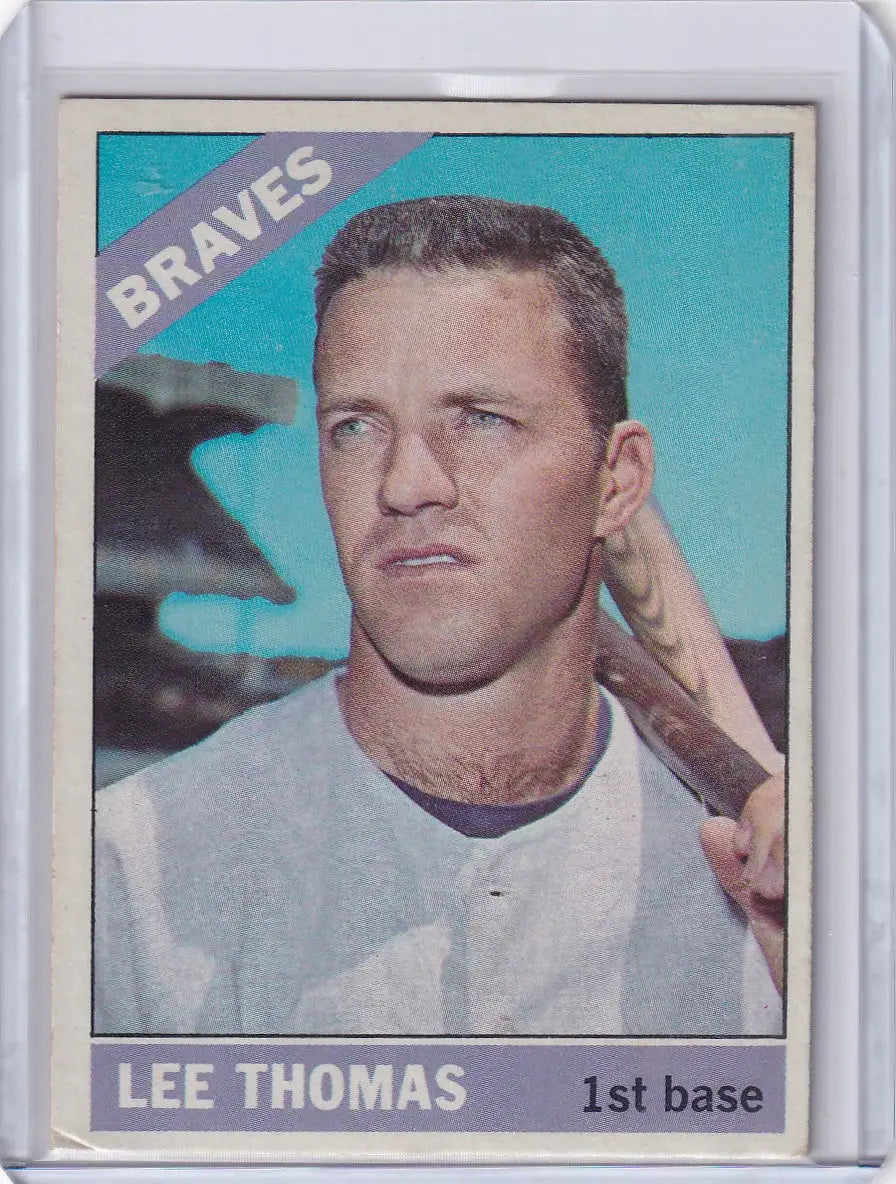 1966 Topps Baseball card of Lee Thomas from the Atlanta Braves team