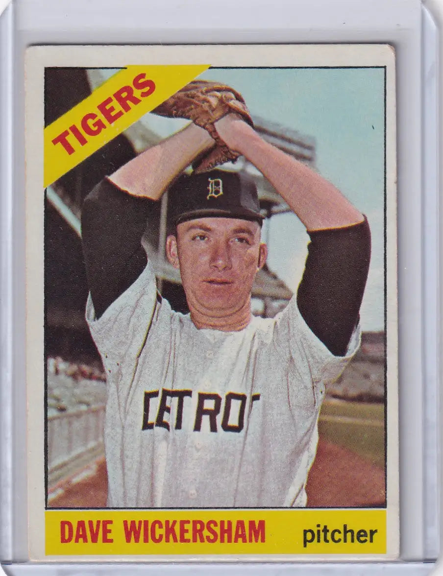 1966 Topps Baseball #58 Dave Wickersham - Detroit Tigers - Baseball Card Single