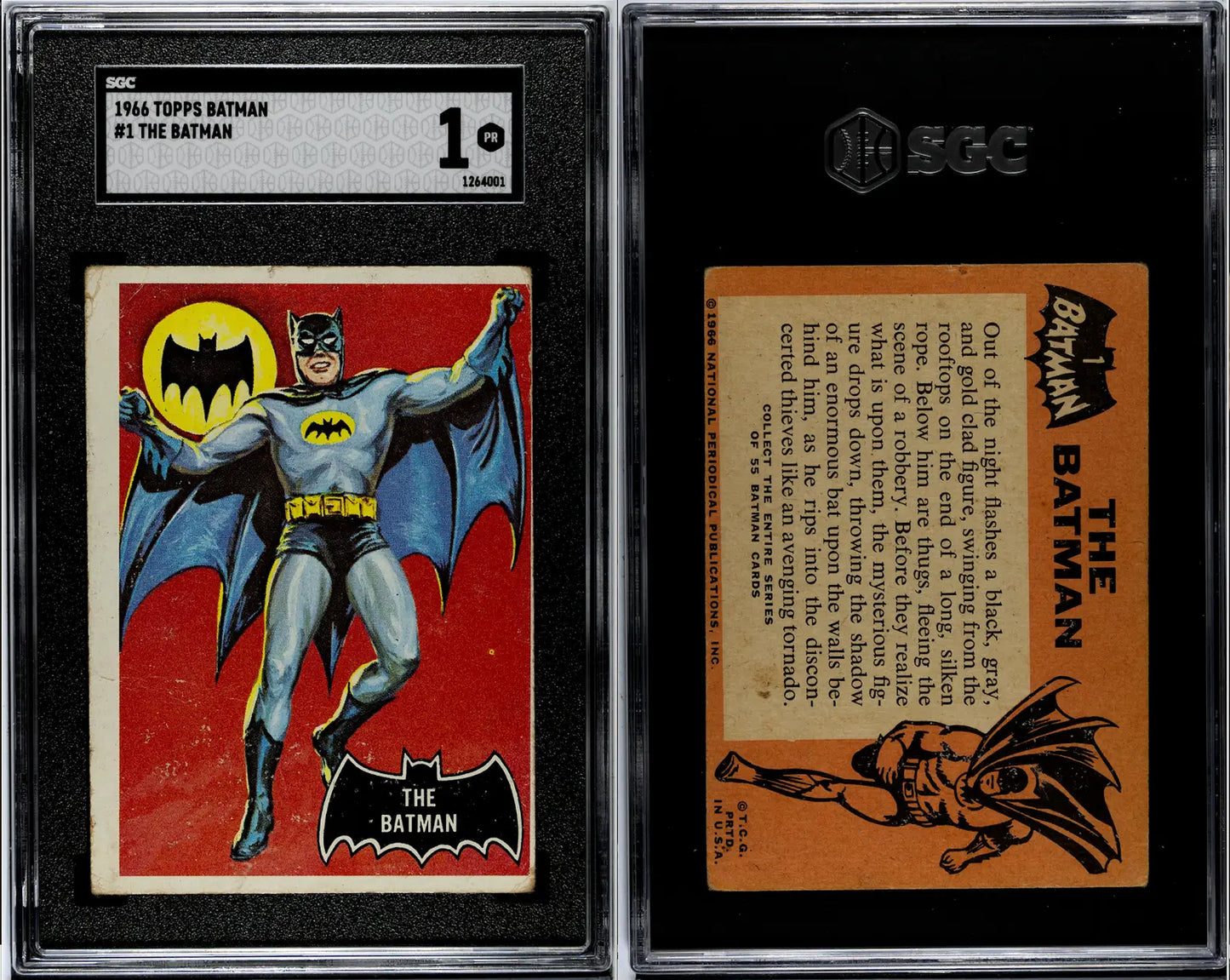1966 Topps Batman The Batman #1 Black Bat - SGC 1 THE DARK KNIGHT RC!! - DC Card Single