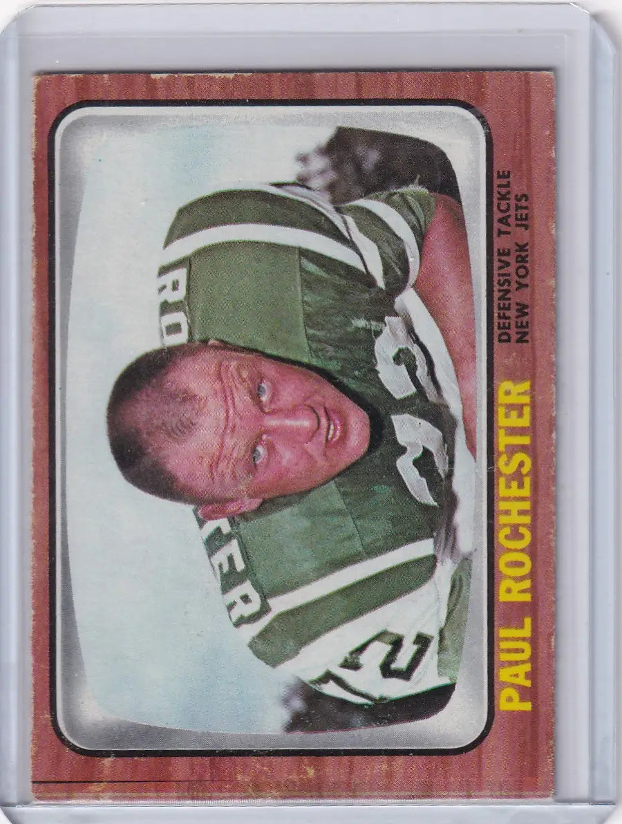 Vintage Topps Football trading card of Paul Rochester in New York Jets jersey