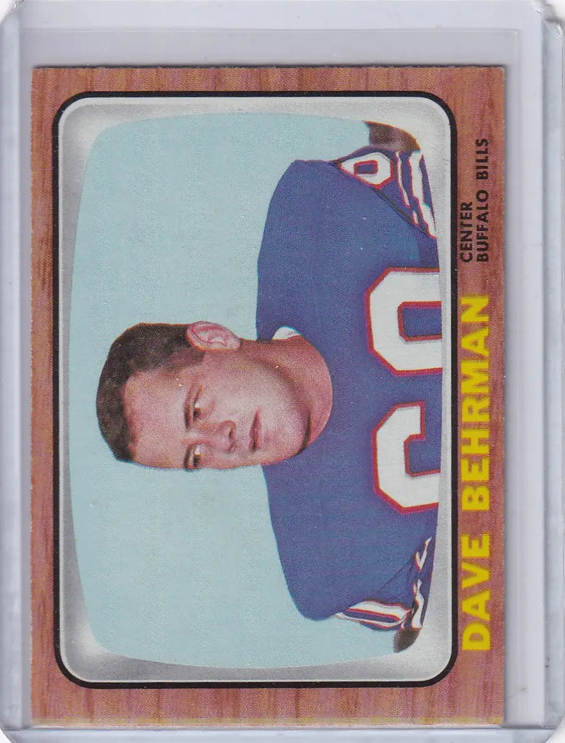 1966 Topps Football #18 Dave Behrman - Buffalo Bills - Football Card Single