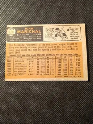 1966 Topps - Juan Marichal #420. SF Giants. edges. off center. VG - VG+ - Baseball Card Single