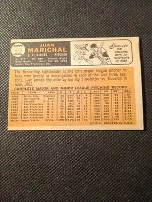 1966 Topps - Juan Marichal #420. SF Giants. edges. off center. VG - VG+ - Baseball Card Single