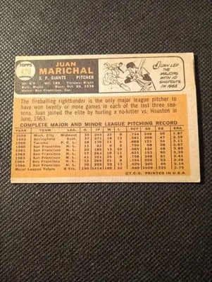1966 Topps - Juan Marichal #420. SF Giants. edges. off center. VG - VG+ - Baseball Card Single
