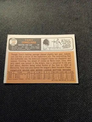 1966 Topps - Tony Conigliaro #380. Red Sox. off center. EX - Baseball Card Single