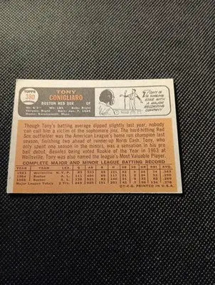 1966 Topps - Tony Conigliaro #380. Red Sox. off center. EX - Baseball Card Single