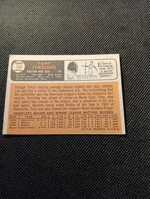1966 Topps - Tony Conigliaro #380. Red Sox. off center. EX - Baseball Card Single