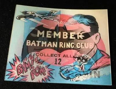 Vintage Batman Ring Club advertisement for Batman Flicker Ring vending machine sign