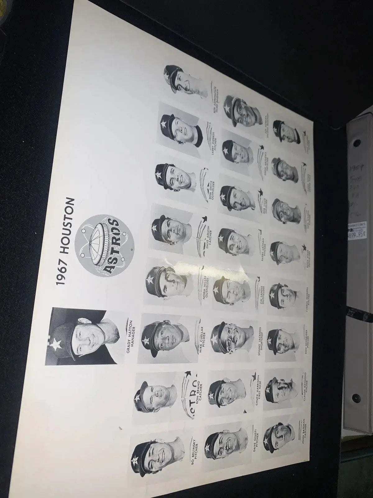 1967 Houston Astros team poster featuring Joe Morgan, perfect for trading cards enthusiasts