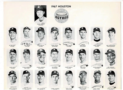 1967 Houston Astros team photo featuring Joe Morgan, perfect for trading cards collectors