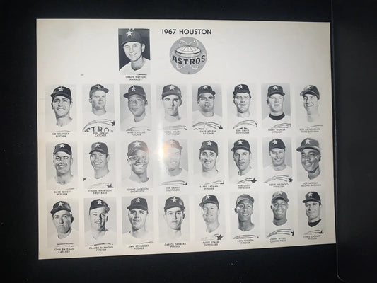 1967 Houston Astros team photo featuring Joe Morgan, perfect for trading cards collectors